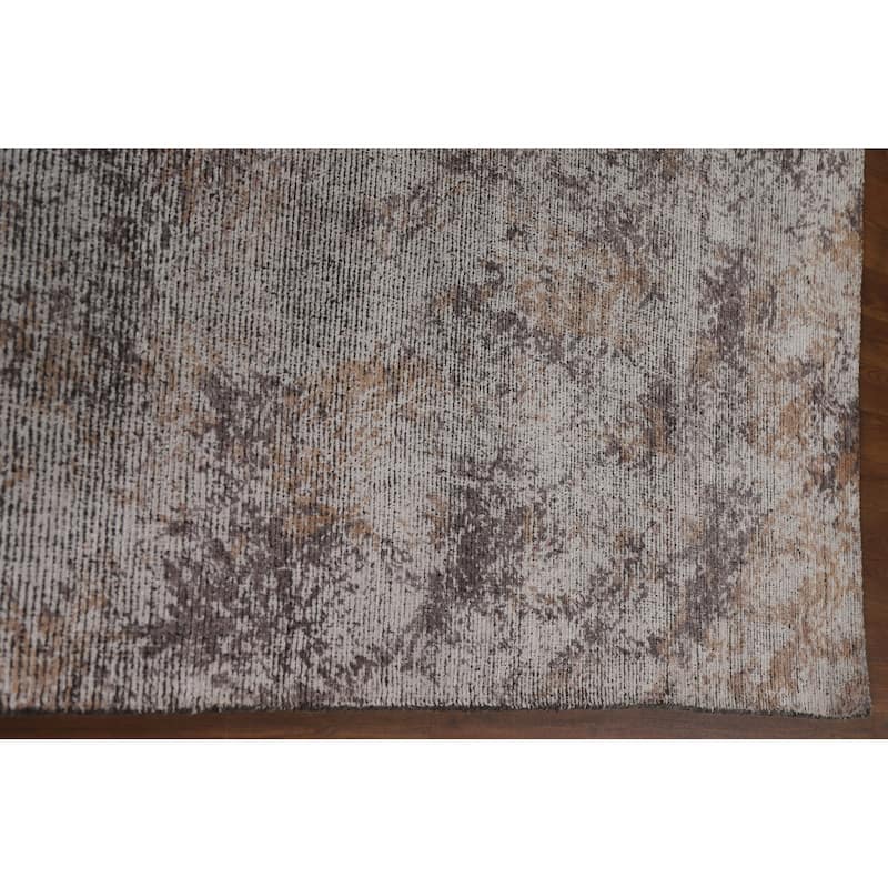 Beige Modern Area Rug Handmade Wool Carpet - 8'0"x 11'4"