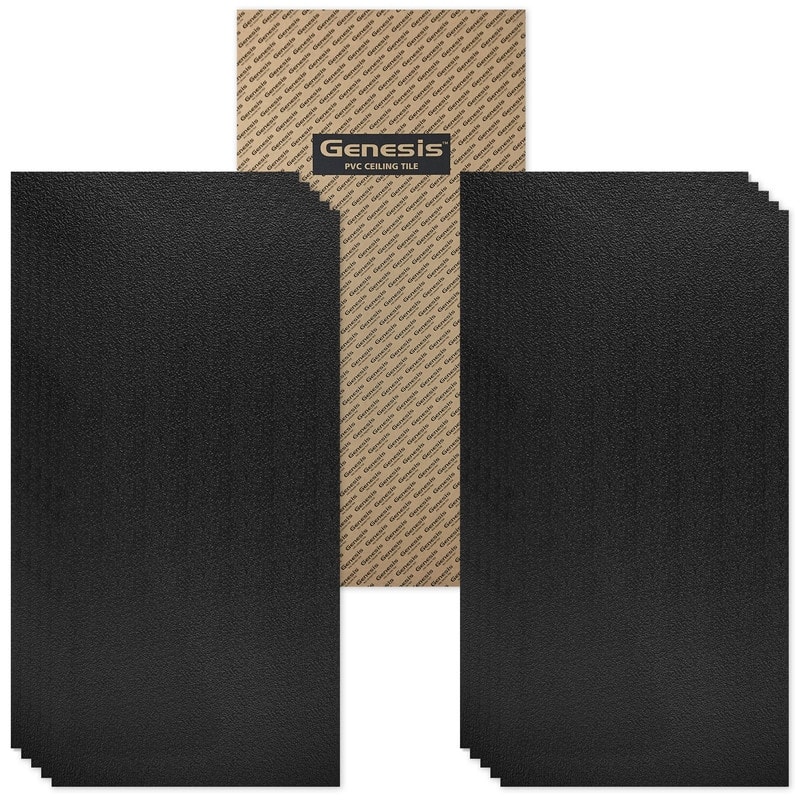 Genesis Stucco Pro Black 2 x 4 ft. Lay-in Ceiling Tiles