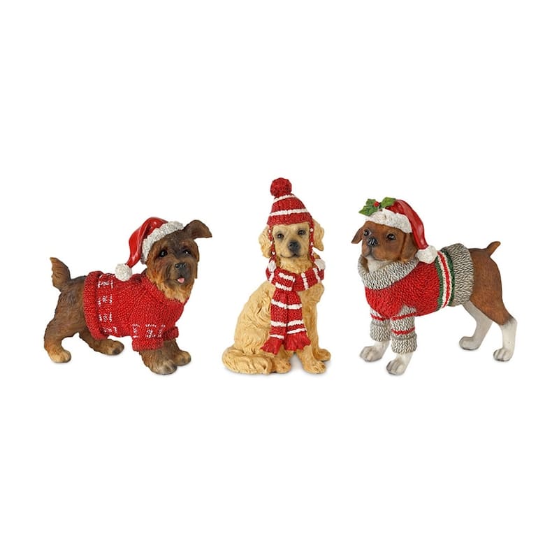 Winter Dog Figurine (Set of 6)
