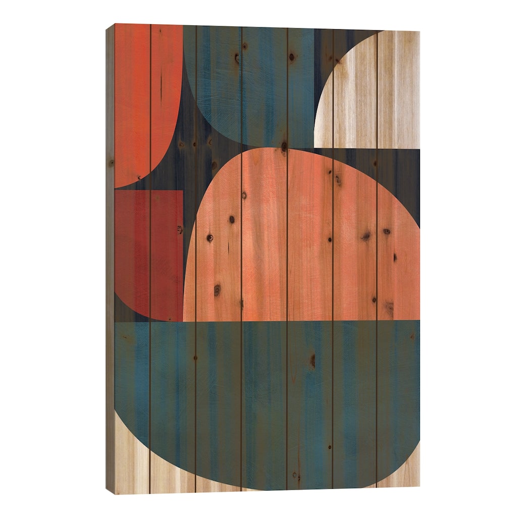 Mid Century Modern X Print On Wood by Ana Rut Bré - Multi-Color