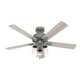 preview thumbnail 3 of 15, Hunter 52" Hartland Ceiling Fan with 3-Light LED Light and Pull Chains - Farmhouse, Transitional