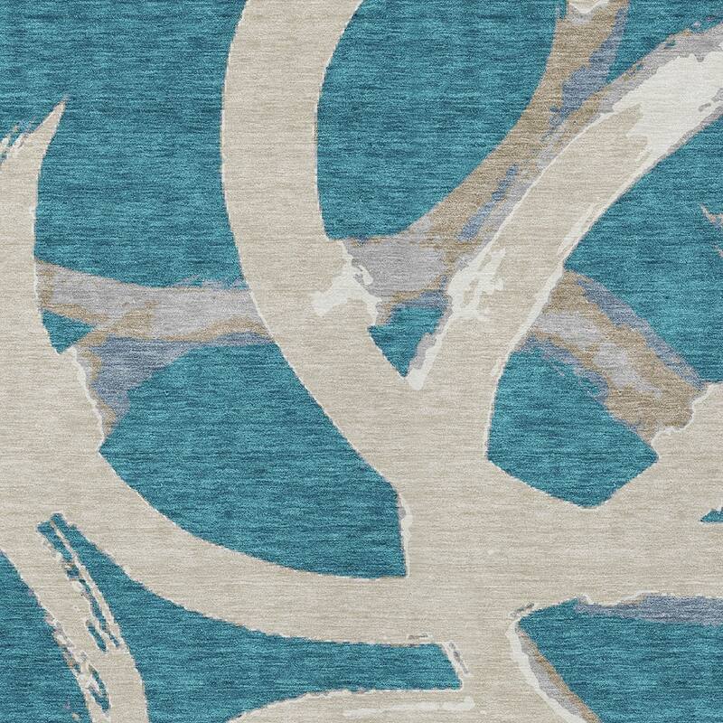 HomeRoots Abstract Transitional Rectangle Outdoor Rug