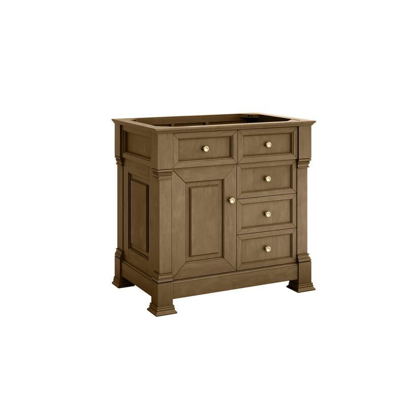 Brookfield 36" Single Vanity, Honey Oak - No Top