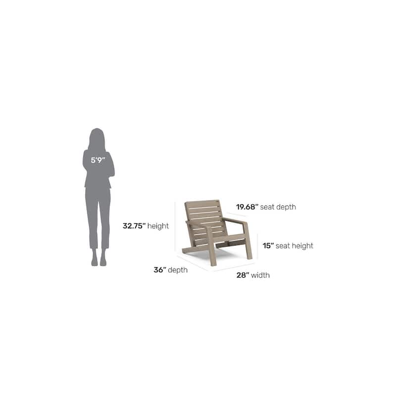Homestyles Sustain Gray Wood Outdoor Lounge Chair