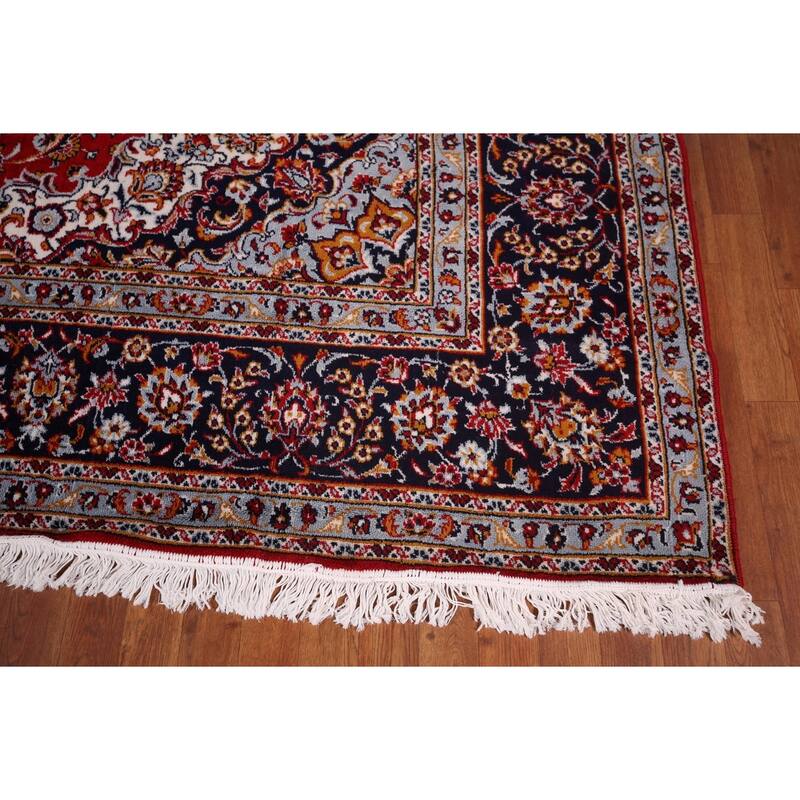 Traditional Kashan Turkish Area Rug Living Room Machine Made Carpet - 9'9" x 12'7"