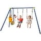 preview thumbnail 6 of 4, 440 Pounds Kids Swing Set with Two Swings and One Glider - 109.5" x 56" x 69.5" (L x W x H)