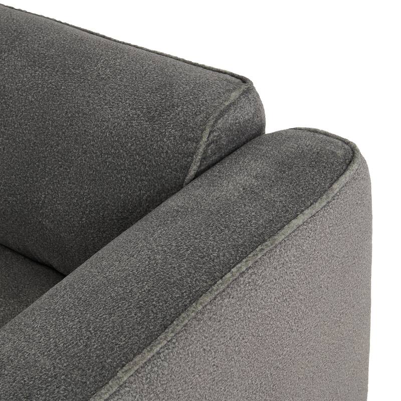 Double-Needle Cut Velvet Sofa, 4-Seater With Pure Sponge Seat Cushions And A Detachable Footstool, Includes 3 Throw Pillows