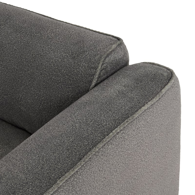Modern Sectional Luxury Velvet 4-Seat Sofa with Removable Ottoman and Pillows for Living Room Apartment