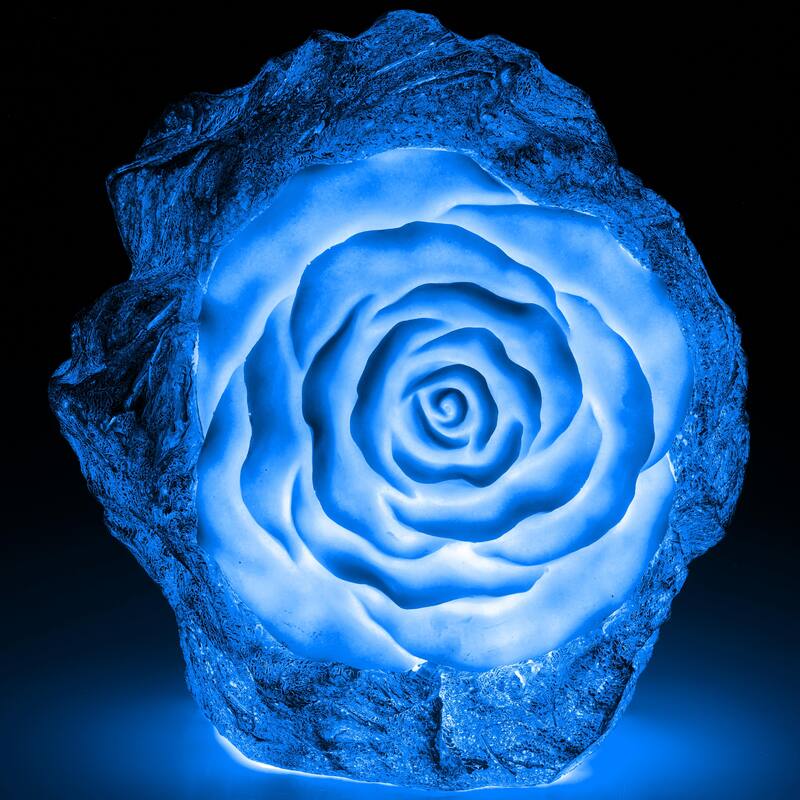 Aria Home Rose Blossom Table Lamp Sculpted Sandstone LED RGB Compatible