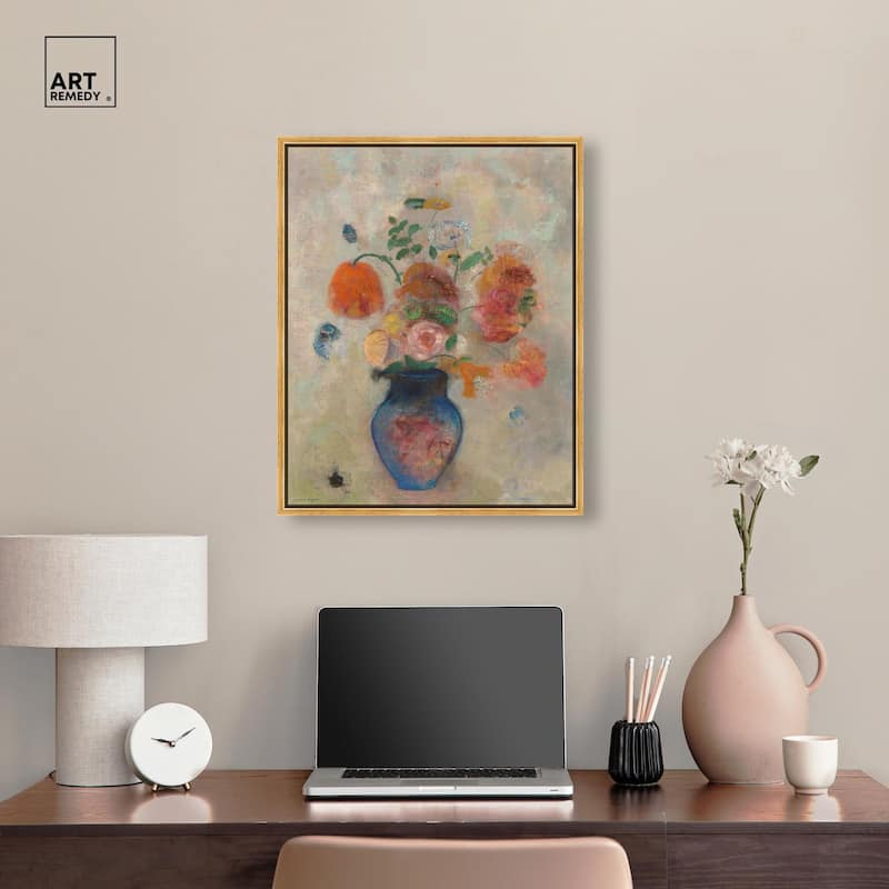 Vase with Flowers 1990 Canvas by Art Remedy