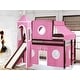 preview thumbnail 84 of 117, JACKPOT Prince & Princess Low Loft Twin Bed, Ladder Slide Tent & Tower Cherry with Pink & White Tent