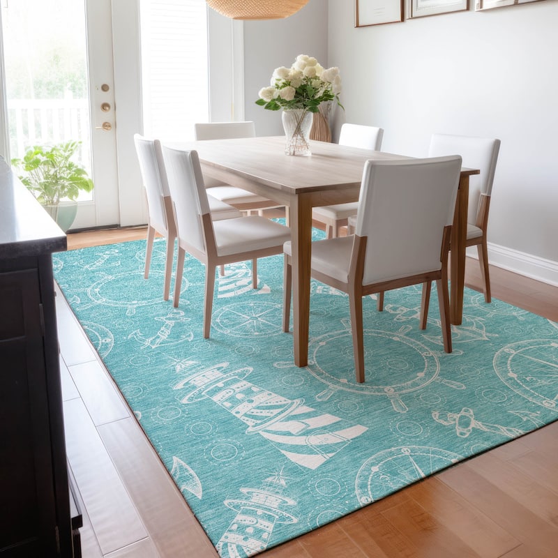 Premium Washable Super Soft Coastal Lighthouse Mayfield Rug
