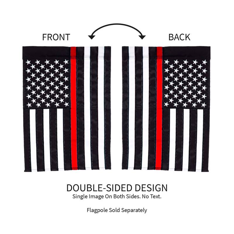 12.5 in. x 18 in. Thin Red Line Garden Applique Flag