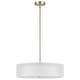 preview thumbnail 13 of 71, 3-Light 20"W Drum Fabric Semi Flush Mount Pendant Chandelier