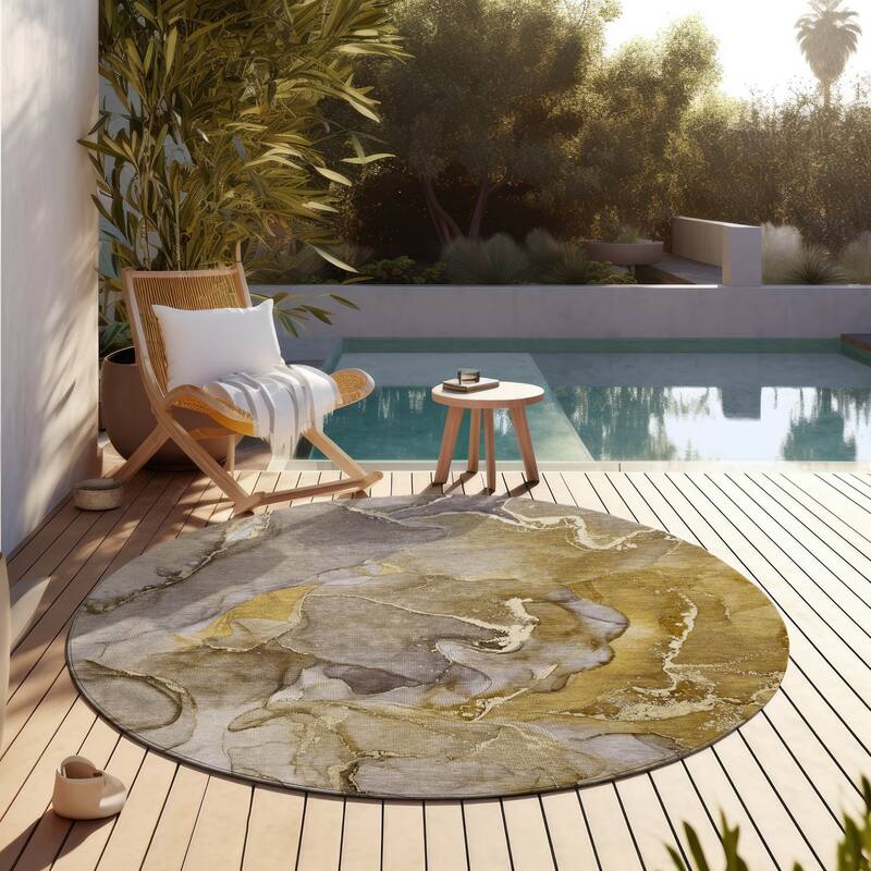 Pane Contemporary Abstract Weather Resistant Modern Chic Outdoor Rug