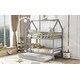 preview thumbnail 5 of 16, House and Chimney Design Pine Wood and MDF Twin over Twin House Bunk Bed with Trundle and Chimney Design