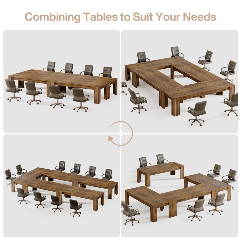 6.5 ft Rectangular Conference Table for 6-8 People - 78.74" W x 27.56" D x 29.53" H