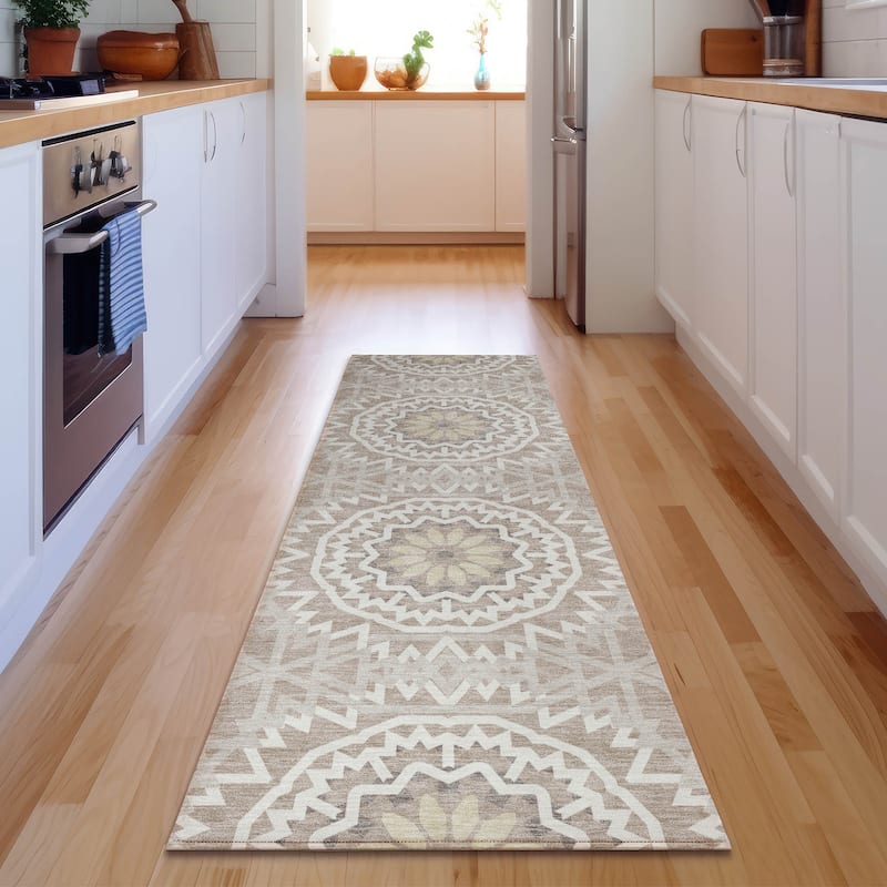 Premium Washable Super Soft Boho Global Mayfield Rug - Taupe - 2' 3" x 7' 6" - Runner