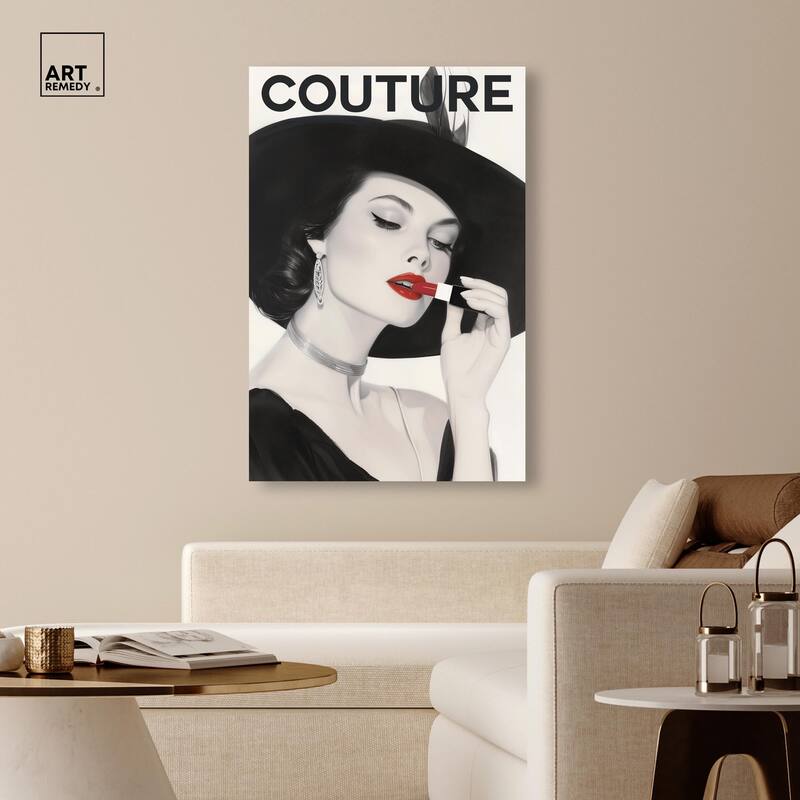 Lipstick Magazine Cover Canvas by Art Remedy, Gallery Wrapped