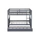 preview thumbnail 8 of 8, Full Over Full Rubber Wood Bunk Bed with Twin Size Trundle, Dark Grey