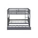 preview thumbnail 10 of 47, Rubber Wood 2 In 1 Full Over Full Bunk Bed with Twin Size Trundle,Convertible to 2 Full Size Beds