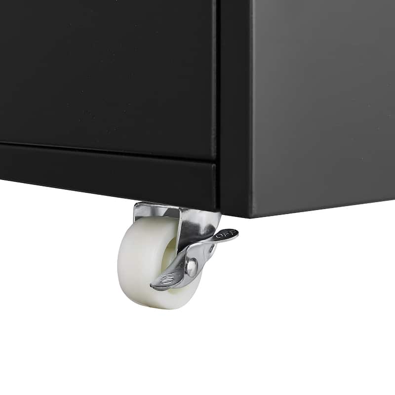 Mobile Copier Cabinet 2-door Steel Rolling Printer Stand With Storage Metal File Cabinet With 360 Degree Rotation Wheels