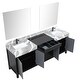 preview thumbnail 128 of 157, Lexora Zilara Bathroom Vanity Complete Set in Black and Grey with Faucet