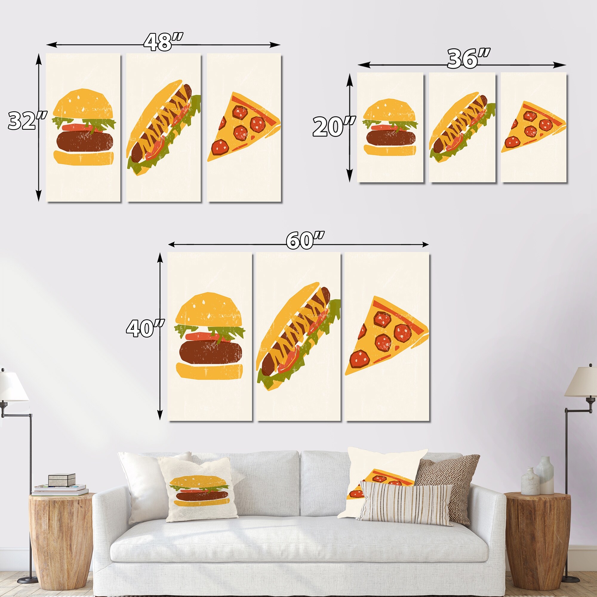 Designart Organic Vintage Hipster Fast Food III Art Print-image
