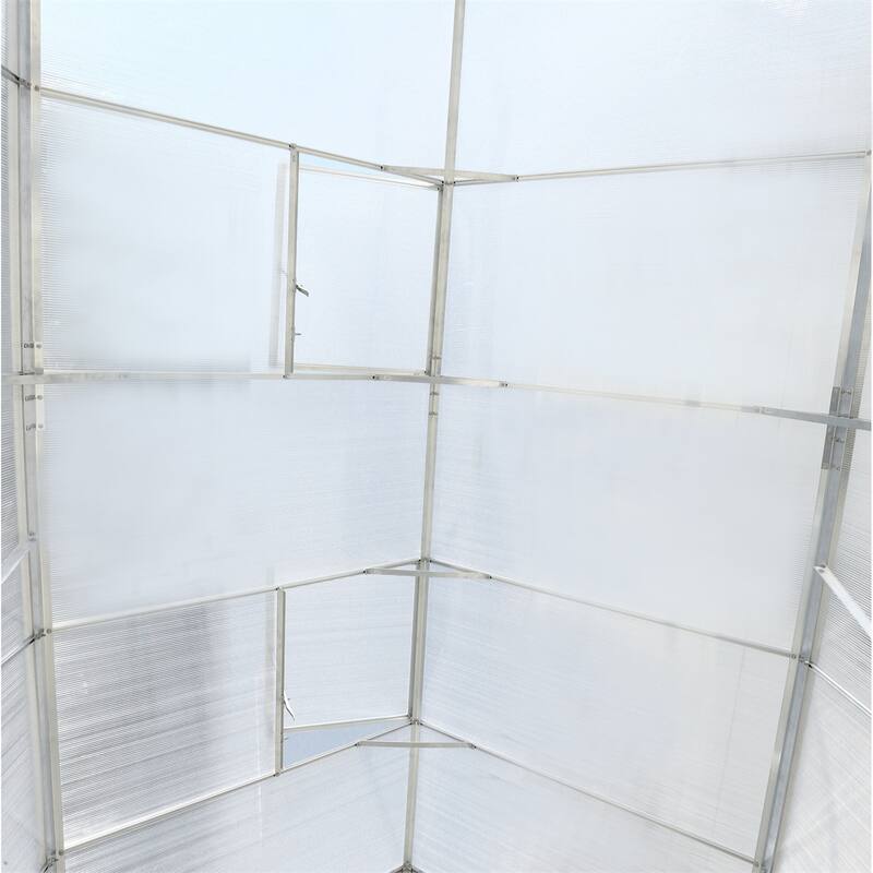 Polycarbonate Greenhouse,Heavy Duty Outdoor Walk-in Green House Kit - 6.3'*10.2'*7'
