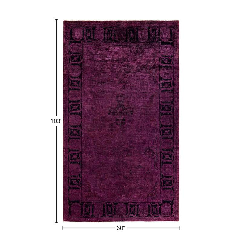 Vibrance, One-of-a-Kind Hand-Knotted Area Rug - Purple, 5' 0" x 8' 7" - 5' 0" x 8' 7"