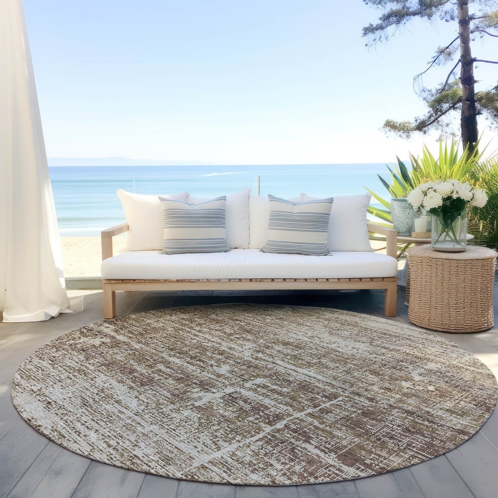 Machine Washable Indoor/ Outdoor Chantille Solid Ombre Rug