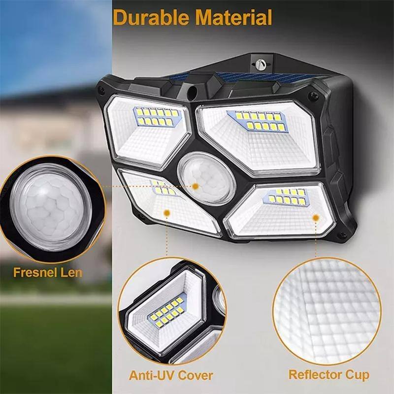 Solar Motion Sensor Lights Outdoor – IP65 Waterproof LED Wall Lights for Yard, Fence, Garage, Driveway - N/A