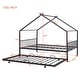 preview thumbnail 3 of 43, Metal Adorable House Full Size House Bed with Twin Size Trundle Bed,Kids and Baby