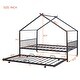 preview thumbnail 9 of 82, Twin/Full Size Metal House Bed with Twin Size Trundle, Playhouse Bed Montessori Bed House Platform Bed with Roof Frame for Kids