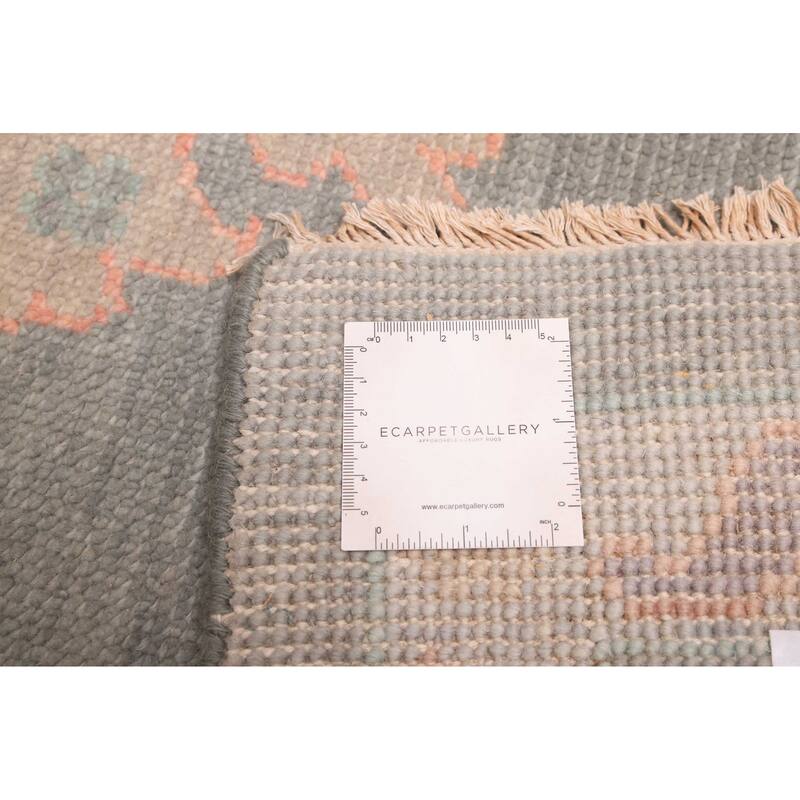 ECARPETGALLERY Hand-knotted Modern Oushak Sage Wool Rug - 8'11 x 11'11