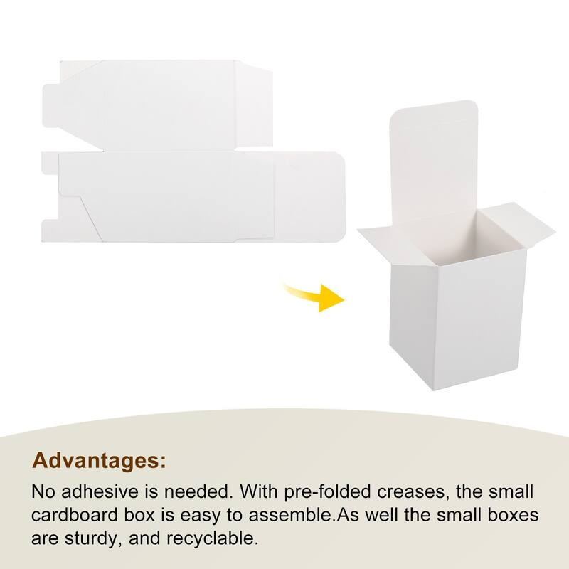 Paper Cardboard Boxes Gift Paper Box White 2.8x2.8x3.9 Inch for Gift Wrap 15Pcs