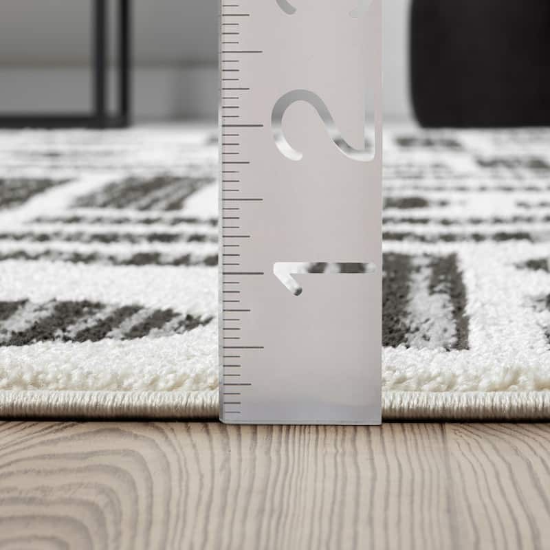 Abani Rugs Nomad Collection NOM110A Cream Grey Geometric Area Rug