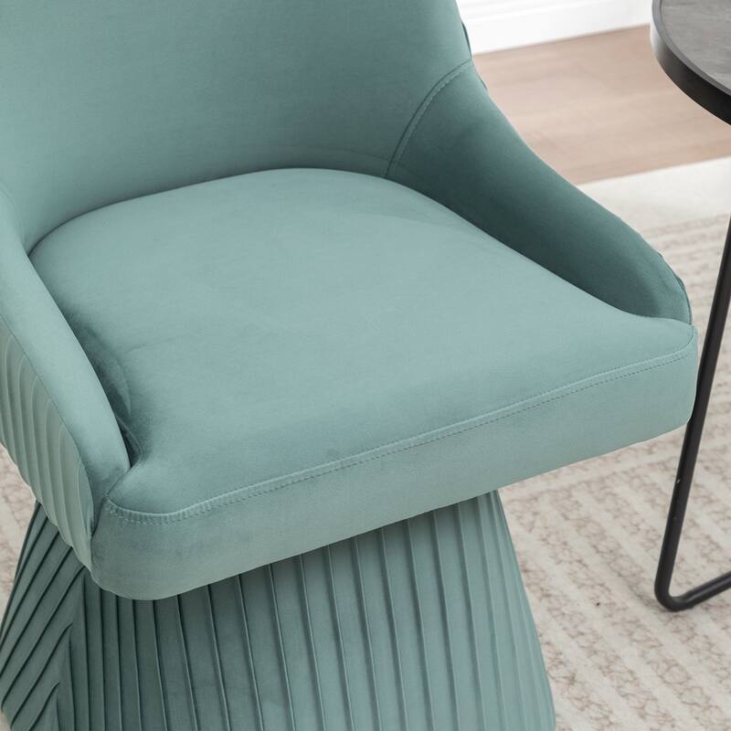 SEYNAR Modern Velvet 360 Degree Swivel Armless Dining chair Set of 4