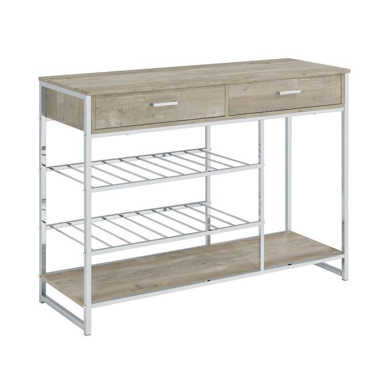 Hansen Grey Washed Oak 2-shelf Bar Cabinet