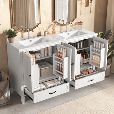 Christopher Knight Home- Mike Bathroom Vanity with Double Sink Set
