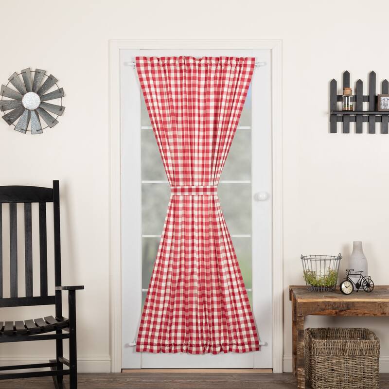 Annie Buffalo Check Door Panel - Door Panel 72x40 - Door Panel 72x40 - Country Red/Antique Creme