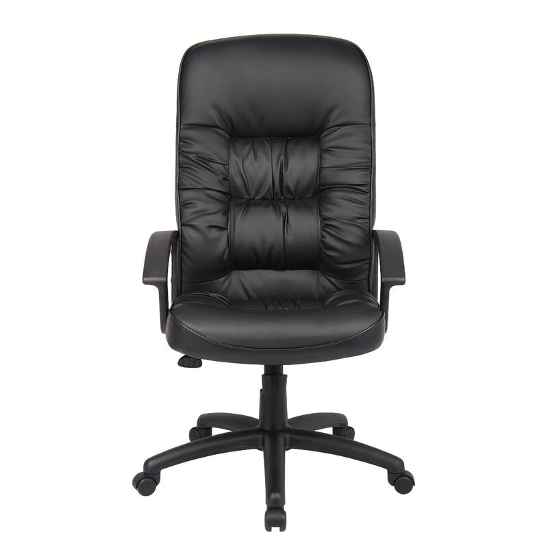 Mala High Back Office Chair, Black Faux Leather, Spring Tilt Mechanism