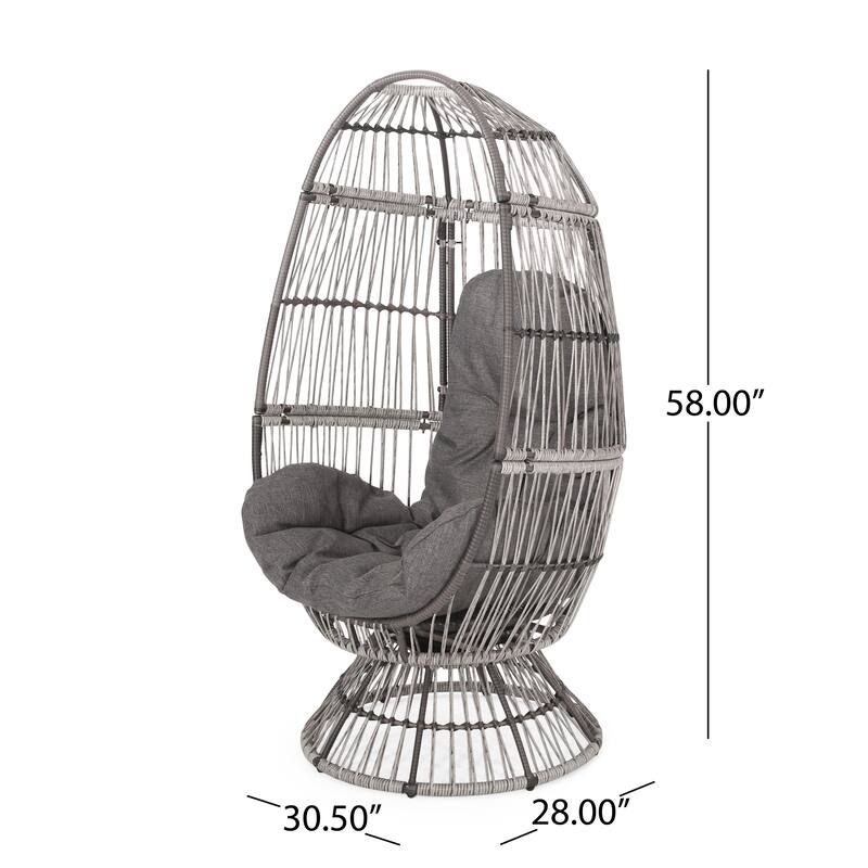 Pintan Outdoor Wicker Swivel Egg Chair by Christopher Knight Home
