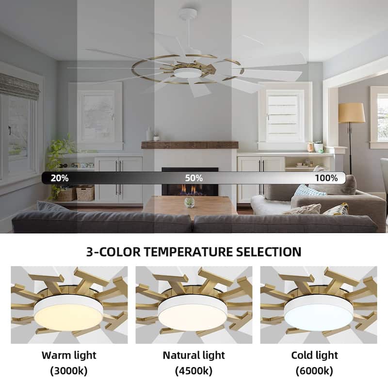 MLiAN Ceiling Fan with Lights Remote Control 6-Speed DC