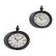 preview thumbnail 3 of 4, Cream Metal Pocket Watch Style Decorative Wall Clock (Set of 2)