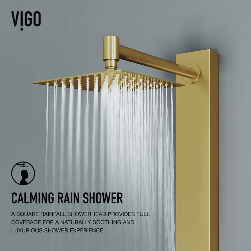 VIGO Orchid 39" H x 4" W 2-Jet Retro Shower Panel with Square Shower Head