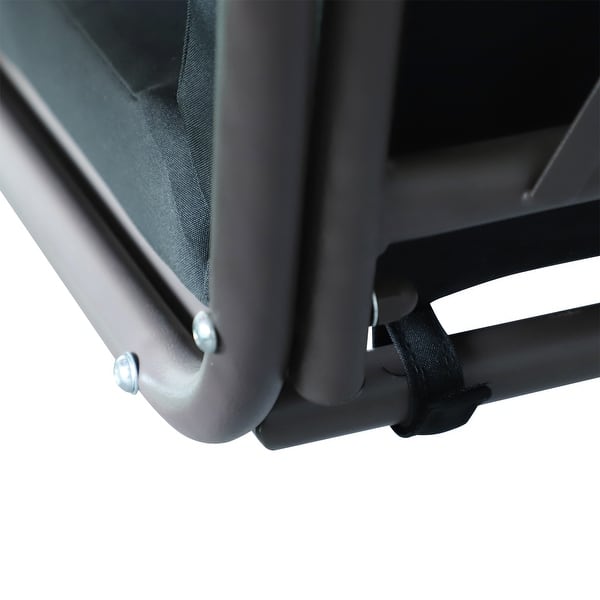 Shop Outsunny Outdoor Patio 3 Person Steel Canopy Cushioned Seat Bench Swing With Included Side Trays Padded Comfort Overstock 22257564