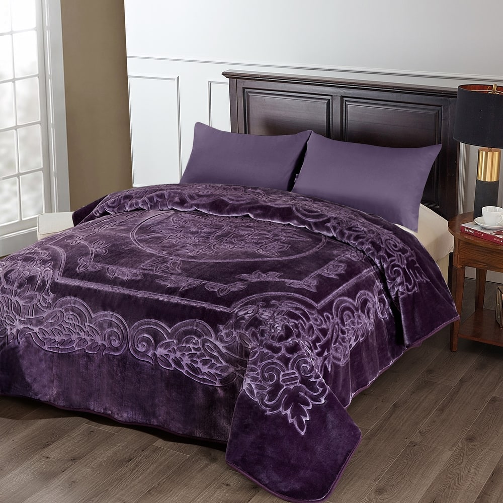 Luxury Embossed Floral Fleece Blanket