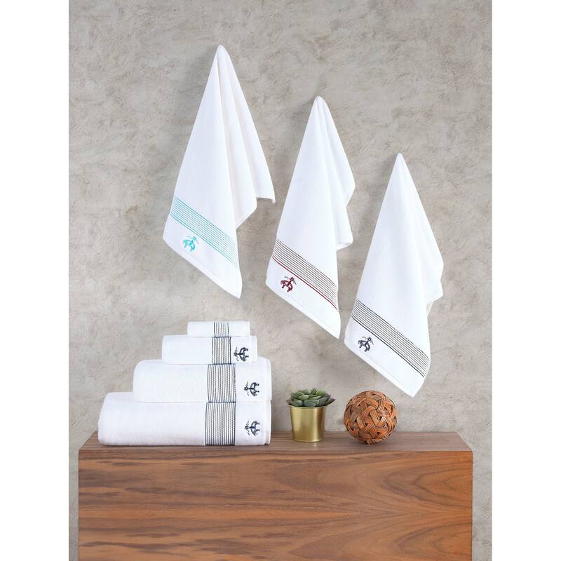 Brooks Brothers Rope Stripe Border 6 pcs Towel Set