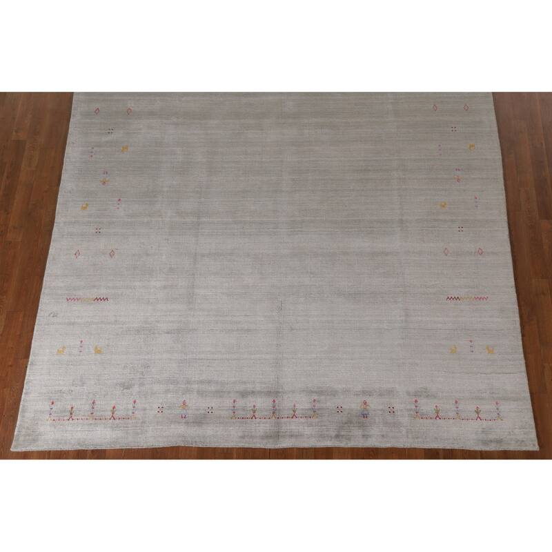 Gabbeh Area Rug Handmade Tribal / Striped Wool Carpet - 7'11"x 9'9"